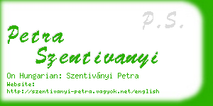petra szentivanyi business card